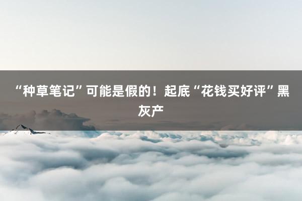 “种草笔记”可能是假的!起底“花钱买好评”黑灰产