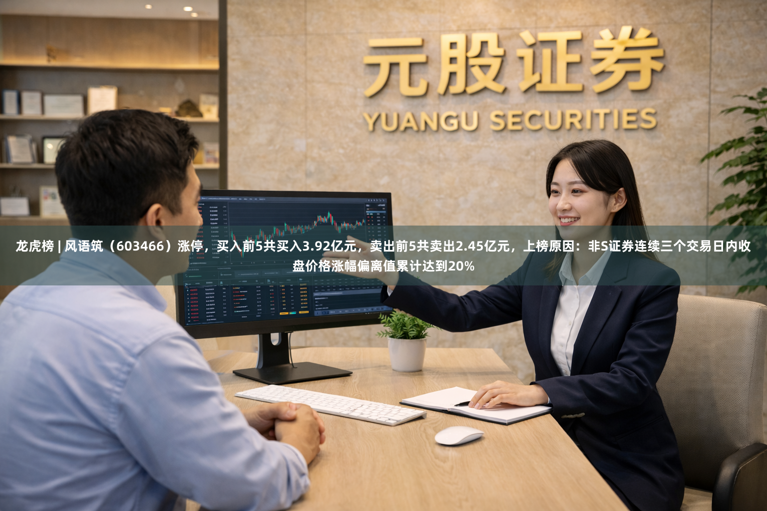 龙虎榜 | 风语筑（603466）涨停，买入前5共买入3.92亿元，卖出前5共卖出2.45亿元，上榜原因：非S证券连续三个交易日内收盘价格涨幅偏离值累计达到20%