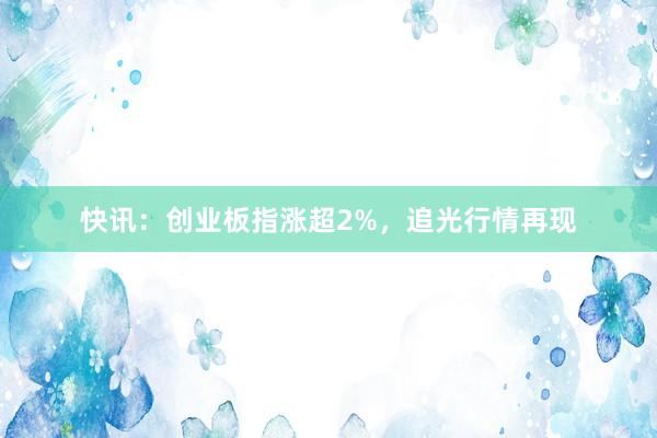 快讯：创业板指涨超2%，追光行情再现