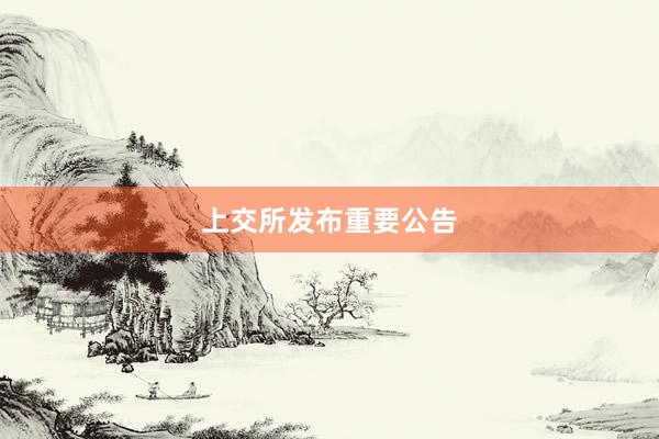 上交所发布重要公告