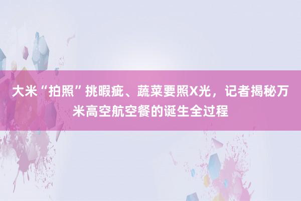 大米“拍照”挑暇疵、蔬菜要照X光，记者揭秘万米高空航空餐的诞生全过程