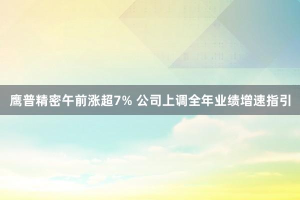 鹰普精密午前涨超7% 公司上调全年业绩增速指引