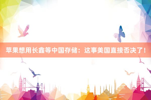 苹果想用长鑫等中国存储：这事美国直接否决了！