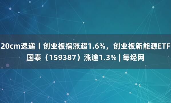 20cm速递丨创业板指涨超1.6%，创业板新能源ETF国泰（159387）涨逾1.3% | 每经网