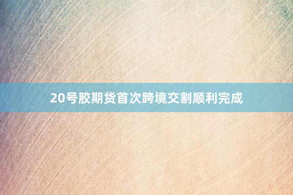 20号胶期货首次跨境交割顺利完成
