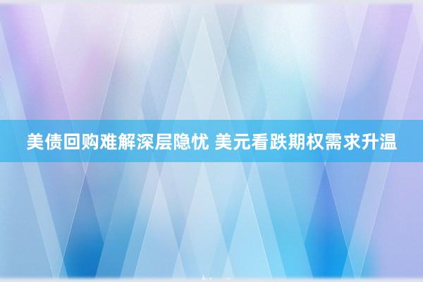 美债回购难解深层隐忧 美元看跌期权需求升温